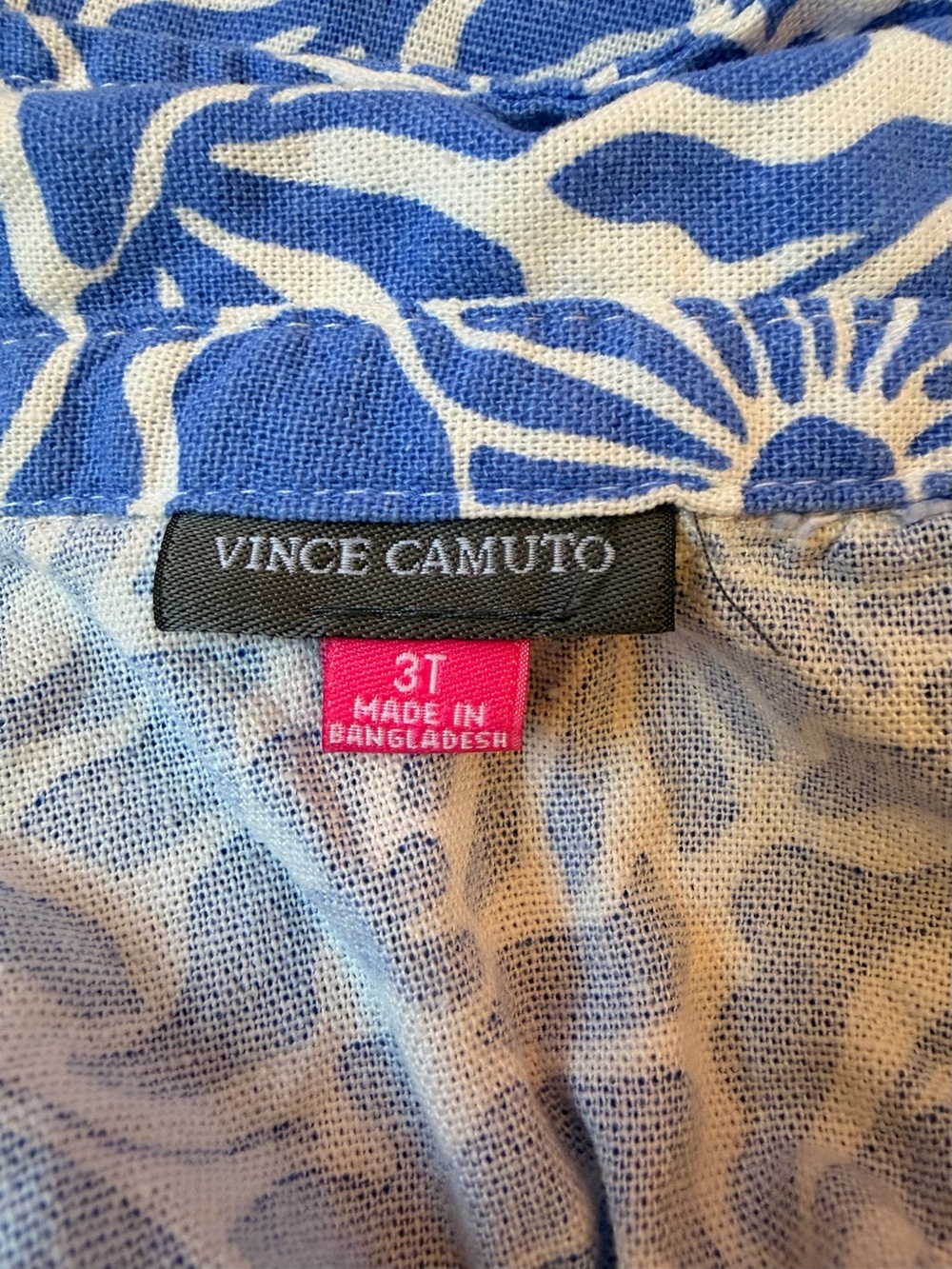 Vince Camuto 3T Blue & White Floral Linen Blend Two-Piece Shirt & Skort Set - Picture 2 of 7